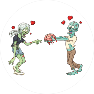 Zombie Couple In Love Sticker