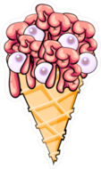 Zombie Eyeball Ice Cream Sticker