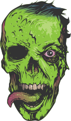 Zombie Face with Tongue Out Sticker