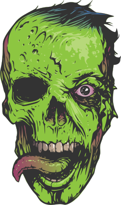 Zombie Face with Tongue Out Sticker