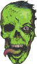 Zombie Face with Tongue Out Sticker