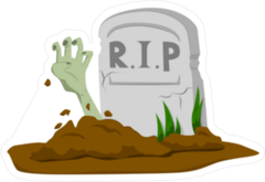 Zombie Hand Rising From Grave Sticker