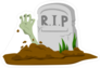 Zombie Hand Rising From Grave Sticker