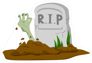 Zombie Hand Rising From Grave Sticker