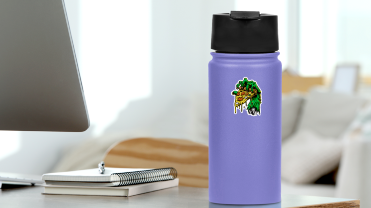 Zombie Hand With Pizza Sticker on a Water Bottle (New) example