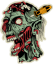Zombie Head With Screwdriver Sticker