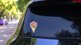 Zombie Ice Cream Swirl Sticker on a Rear Car Window (New) example