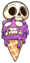 Zombie Ice Cream With Skull Sticker
