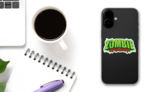 Zombie Invasion Text Sticker on a Phone (New) example