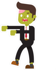 Zombie Office Man Sticker