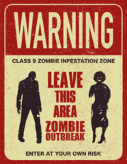 Zombie Outbreak Sign Sticker