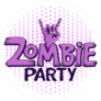 Zombie Party Circle Sticker