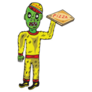 Zombie Pizza Delivery Man Illustration Sticker