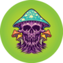 Zombie Scary Magic Mushroom Illustration Sticker