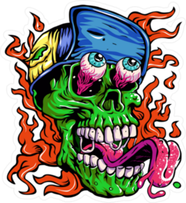 Zombie Wearing Hat Sticker