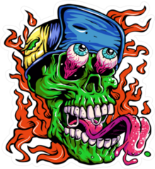 Zombie Wearing Hat Sticker
