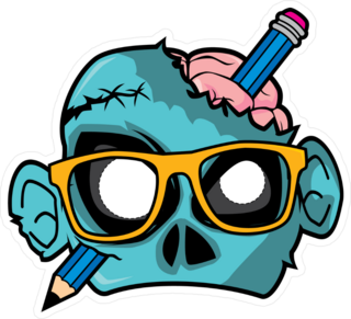 Zombie With A Pencil Sticker