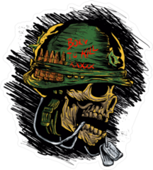 Zombie With Military Helmet Sticker