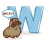 Zoo Alphabet Letter W Walrus Sticker