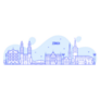 Zurich Skyline, Switzerland Illustration Sticker