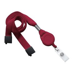 Maroon Lanyard with Reel & Break Away
