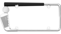 3D Chrome Golf Club License Plate Frame