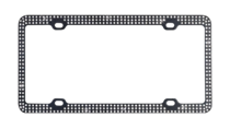 Black Metal With Triple Row White Diamonds Bling License Plate Frame