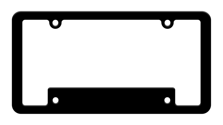 Blank Thin Top Wide Bottom Black Plastic Frame