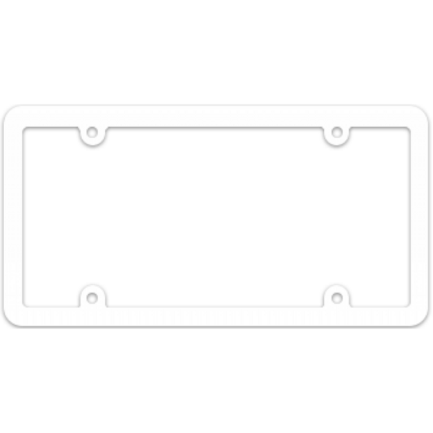 Pure Elegance White License Plate Frame