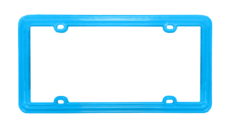 Blue Green Plastic License Plate Frame