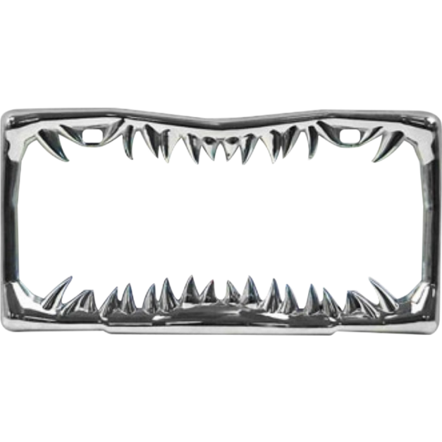 Chrome Jaws and Teeth License Plate Frame