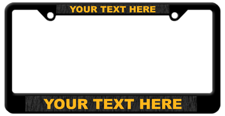 Custom Black Plastic Frame with Raised Lettering