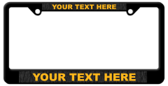 Custom Black Plastic Frame with Raised Lettering