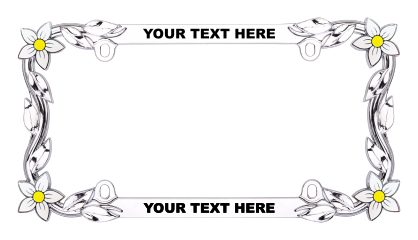 Custom Daisy Chrome License Plate Frame