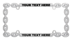 Custom Double Chain Link Chrome License Plate Frame