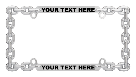 Chrome Double Chain Link Custom License Plate Frame