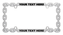 Custom Double Chain Link Chrome License Plate Frame
