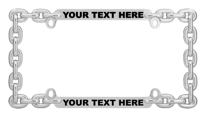 Custom Double Chain Link Chrome License Plate Frame