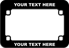 Customizable Black Plastic Motorcycle License Plate Frame