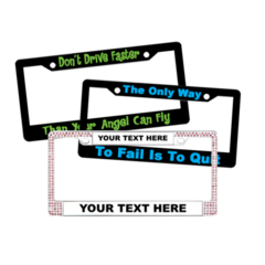 Customizable License Plate Frames