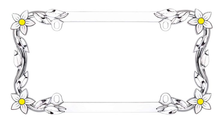 Daisy Chrome License Plate Frame
