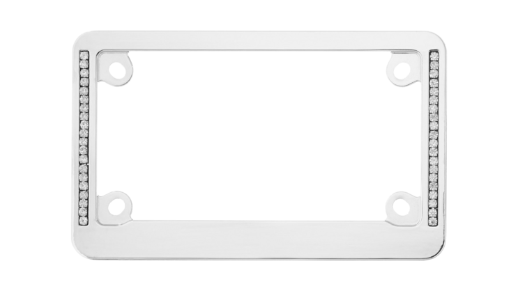 Diamond Neo Chrome Motorcycle Bling License Plate Frame