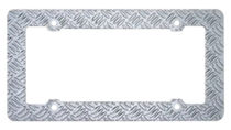 Diamond Plate Tread License Plate Frame