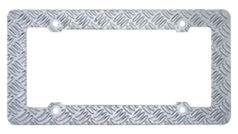 Diamond Plate Tread License Plate Frame