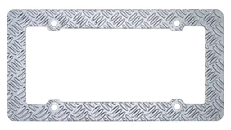 Diamond Plate Tread License Plate Frame