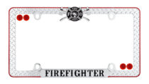 Firefighter Chrome License Plate Frame