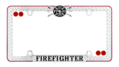 Firefighter Chrome License Plate Frame