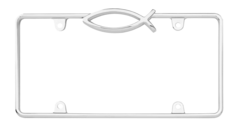Ichthus Fish Chrome License Plate Frame