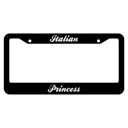 Italian Princess License Plate Frame