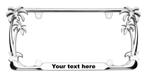 Palm Trees Chrome License Plate Frame